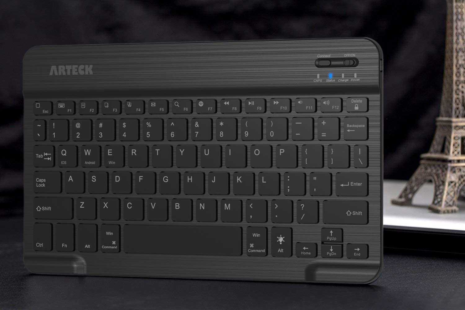 Arteck, Arteck Universal Slim Portable Wireless Bluetooth 3.0 7-Colors Backlit Keyboard With Built In Rechargeable Battery