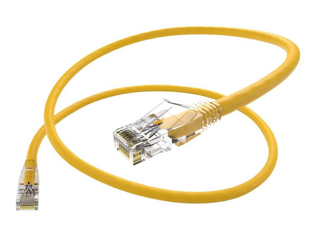 UNC GROUP LLC, Unirise 7 Foot Cat6 Snagless Clearfit Patch Cable Yellow - High Density Cat6 Ult